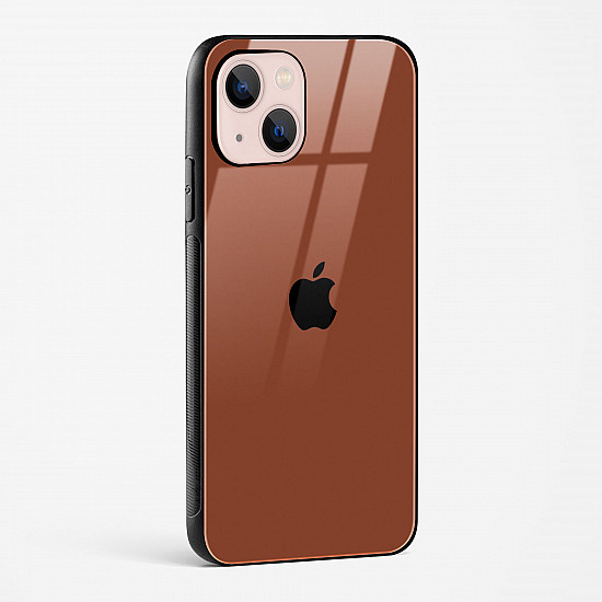 Brown Glass Case for iPhone 14