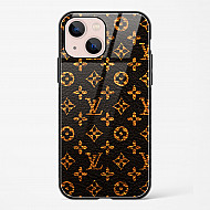 LV Black Gold Glass Case for iPhone 14