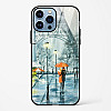 Romantic Couple Walking In Rain Glass Case Phone Cover For iPhone 15 Plus