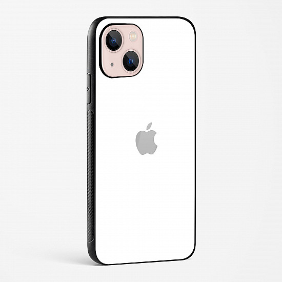 Pure White Glossy Glass Case for iPhone 15 Plus