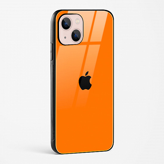 Orange Glass Case for iPhone 15 Plus