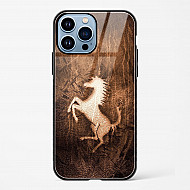 Ferrari Design Gold Glass Case for iPhone 15 Pro