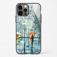 Romantic Couple Walking In Rain Glass Case Phone Cover For iPhone 14 Pro Max
