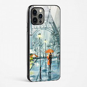 Romantic Couple Walking In Rain Glass Case Phone Cover For iPhone 14 Pro Max