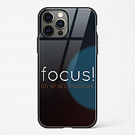 Focus Quote Glass Case for iPhone 14 Pro Max