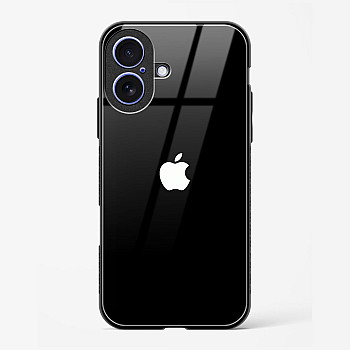 Rich Black Glossy Glass Case for iPhone 16