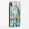 Romantic Couple Walking In Rain Glass Case Phone Cover For iPhone XS