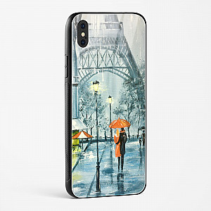 Romantic Couple Walking In Rain Glass Case Phone Cover For iPhone Xs Max