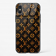 LV Black Gold Glass Case for iPhone X