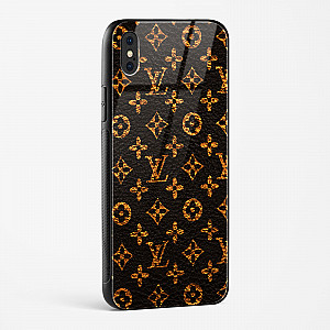 LV Black Gold Glass Case for iPhone X