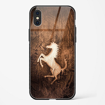 Ferrari Design Gold Glass Case for iPhone X