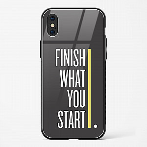 Finish Quote Glass Case for iPhone X