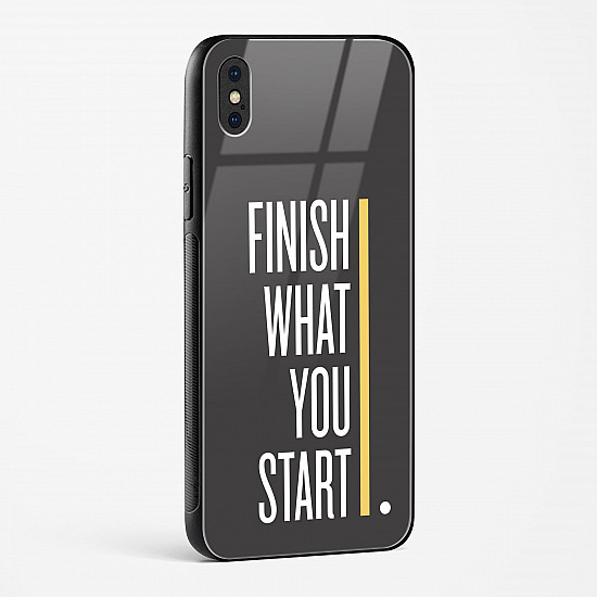 Finish Quote Glass Case for iPhone X
