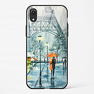 Romantic Couple Walking In Rain Glass Case Phone Cover For iPhone XR