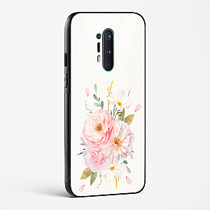 Glass Case For OnePlus 8 Pro - Flower Design Abstract 2