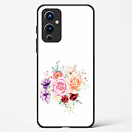 Glass Case For OnePlus 9 - Flower Design Abstract 1