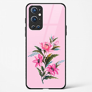 Glass Case For OnePlus 9 Pro - Flower Design Abstract 4