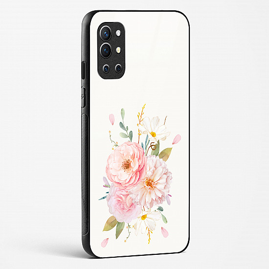 Flower Design Abstract 2 Glass Case For OnePlus 9R