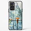 Romantic Couple Walking In Rain Glass Case For OnePlus 9RT