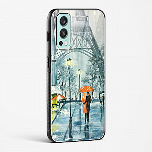 Glass Case For OnePlus Nord 2 - Romantic Couple Walking In Rain