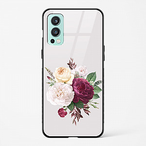 Glass Case For OnePlus Nord 2 - Flower Design Abstract 3