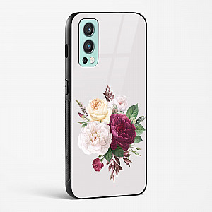 Glass Case For OnePlus Nord 2 - Flower Design Abstract 3