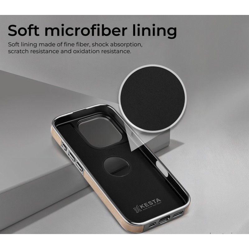 iPhone 15 Pro Classy Desert Leather Case with Magnetic Ring Holder