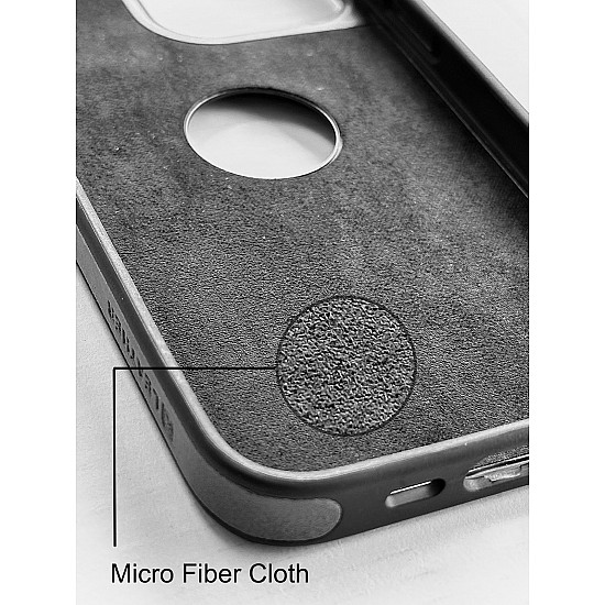 Black Leather Case For iPhone 14 with Microfiber Interior