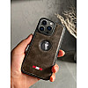 Dark Brown Leather Case For iPhone 13 Pro