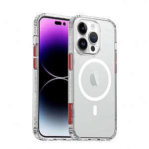 CKD Premium Transparent Shockproof MagSafe Case For iPhone 14  white