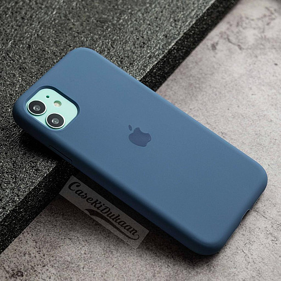 Azure Blue Silicon Case For iPhone 11 Pro Max