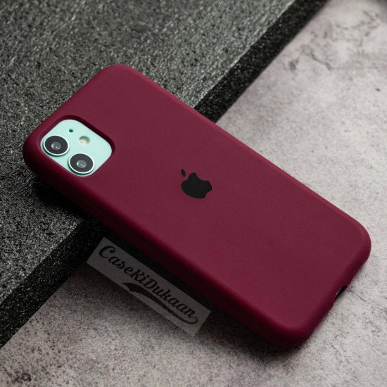 Buy Wine Red Silicon Case For Iphone 11