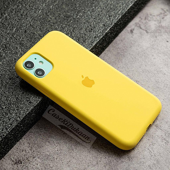 Yellow Silicon Case For iPhone 11