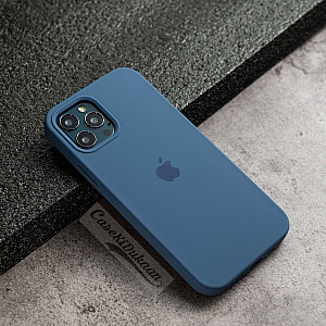 Azure Blue Silicon Case For iPhone 12 Pro Max