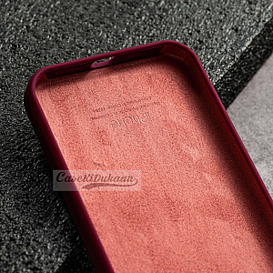 Wine Red Silicon Case For iPhone 13