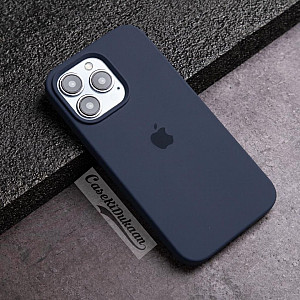 Dark Blue Silicon Case For iPhone 15 Pro