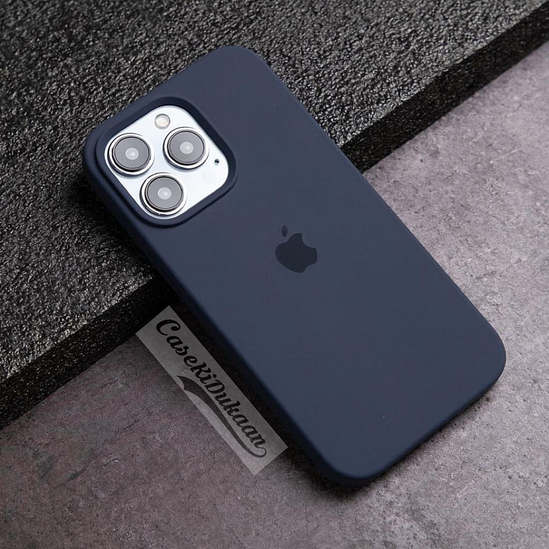 Buy Dark Blue Silicon Case For iPhone 15 Pro
