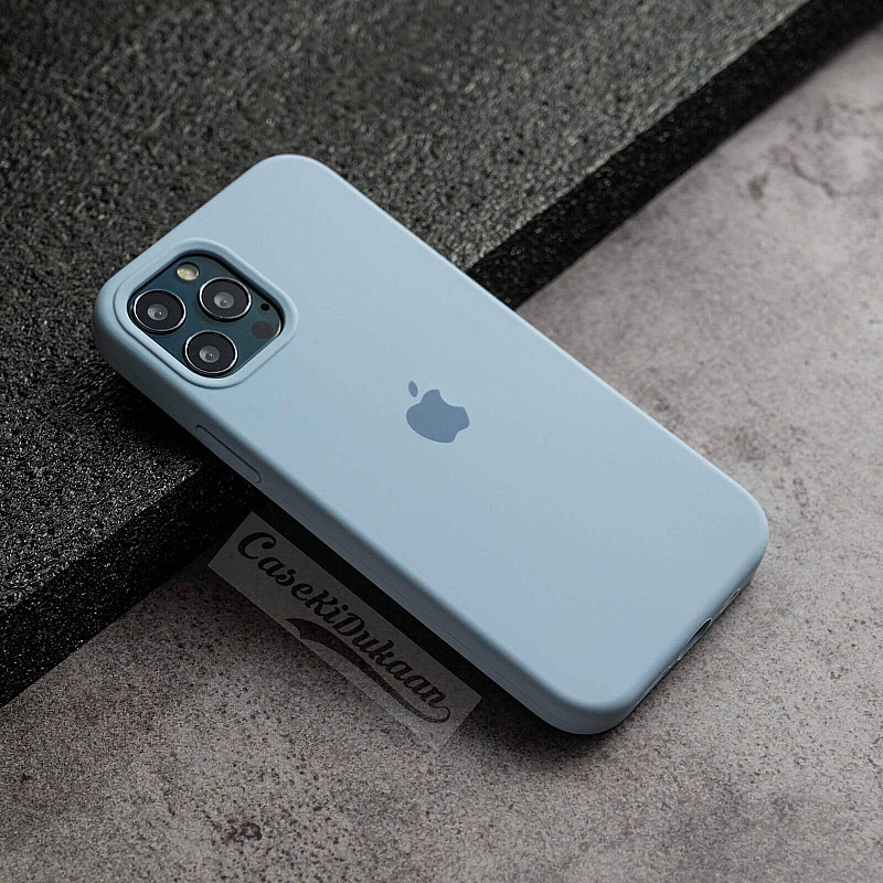 Buy Light Blue Silicon Case For iPhone 13 Pro Max