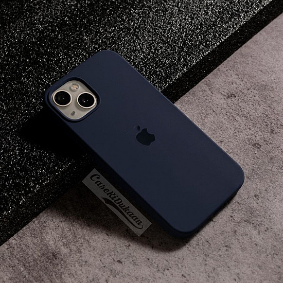 Dark Blue Silicon Case For iPhone 15 Plus