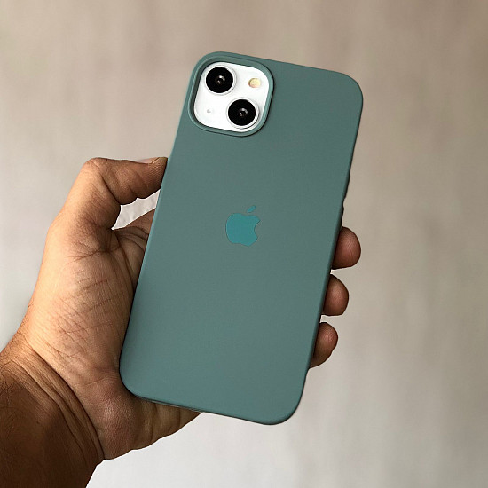 Midnight Green Silicon Case For iPhone 15 Plus