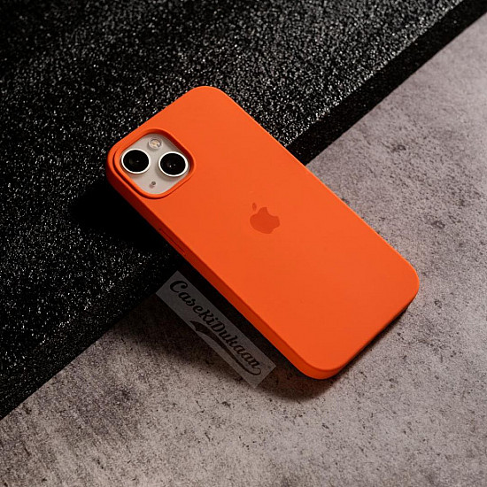 Orange Silicon Case For iPhone 14 Plus