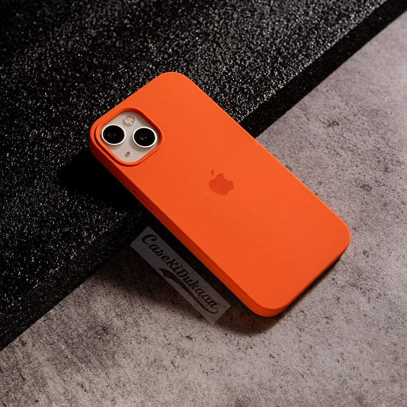 Buy Orange Silicon Case For iPhone 15 Plus