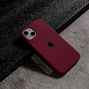 Wine Red Silicon Case For iPhone 13