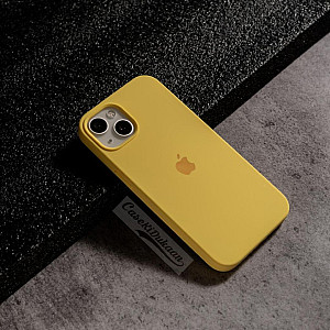 Yellow Silicon Case For iPhone 16 Plus