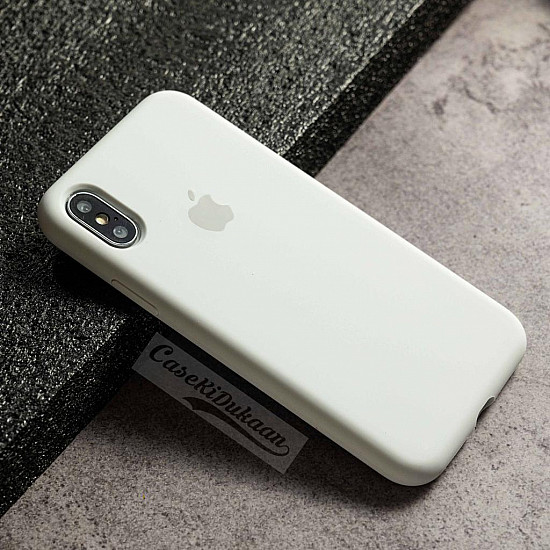 White Silicon Case For iPhone X