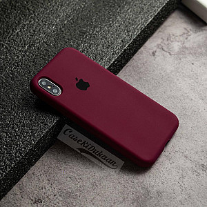 Wine Red Silicon Case For iPhone Xs Max