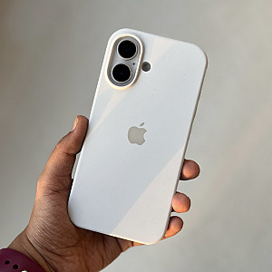 White Silicon Case For iPhone 16
