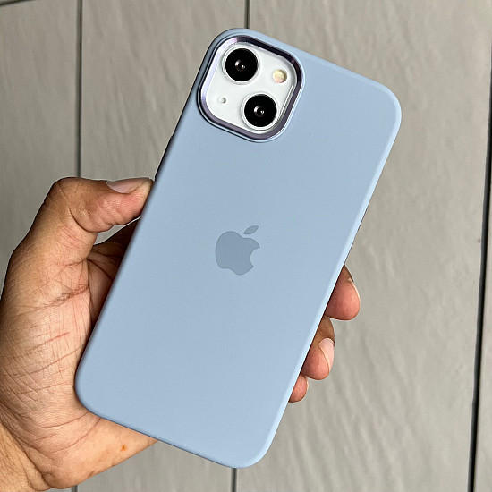 Silicon case with metal buttons for iPhone 11 ice blue