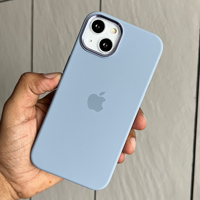 Buy Silicon case with metal buttons for iPhone 12 12 Pro ice blue