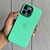 Silicon case with metal buttons for iPhone 13 Pro emerald green